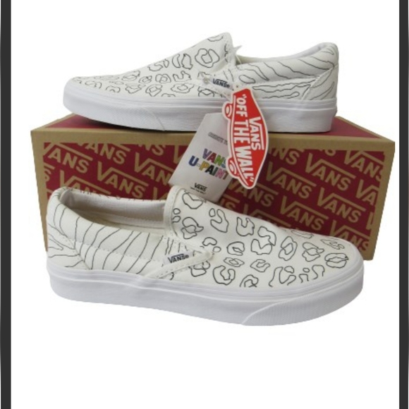Vans Shoes - NWT Vans U-paint Classic Slip-on Leopard Zebra Print  Sz 7 Women/5.5 Men